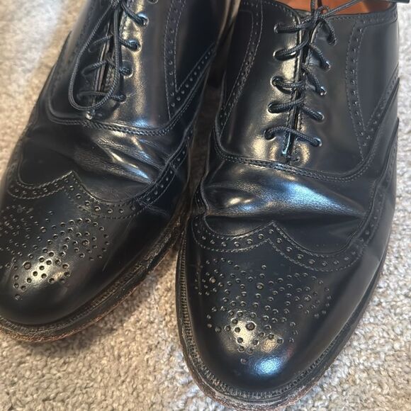 Vintage Men’s Bostonian Black Wing Tip Formal Dress Shoes Size 7.5 Made in USA - Picture 12 of 14